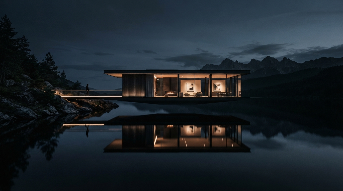 Floating minimalist villa